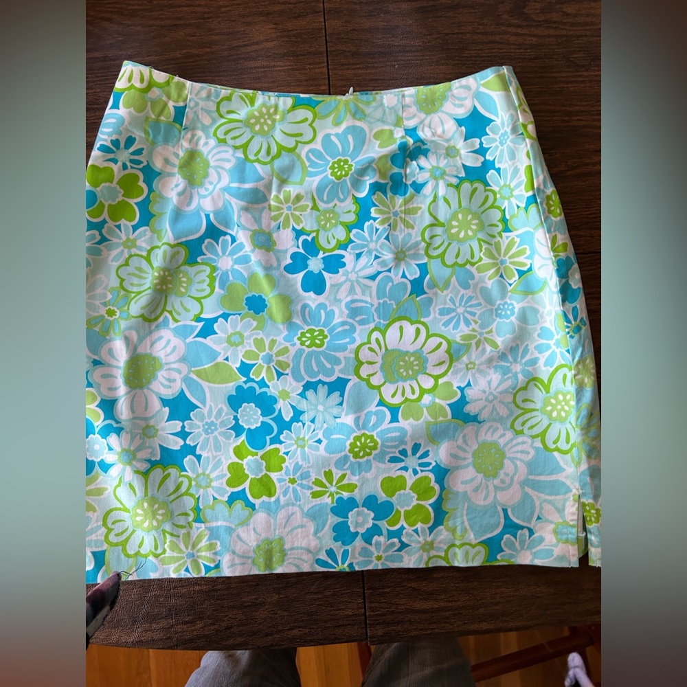 dressbarn Floral Mini Skirt in Blue and Green